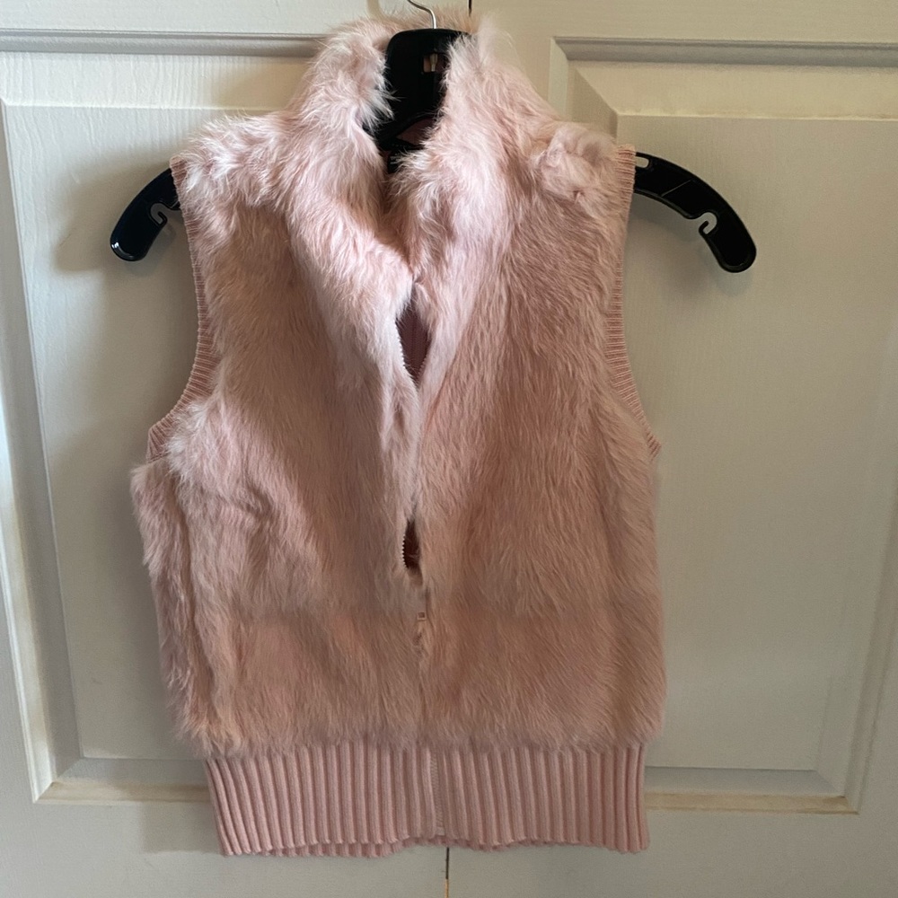 rabbit fur vest size small